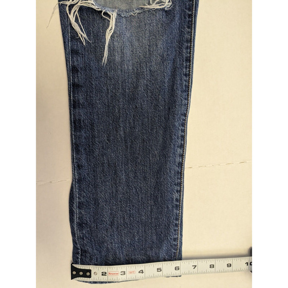 Levi’s 501 T Button Fly Jeans Women Size 26x28 Distressed Destroyed Blue - Picture 7 of 13